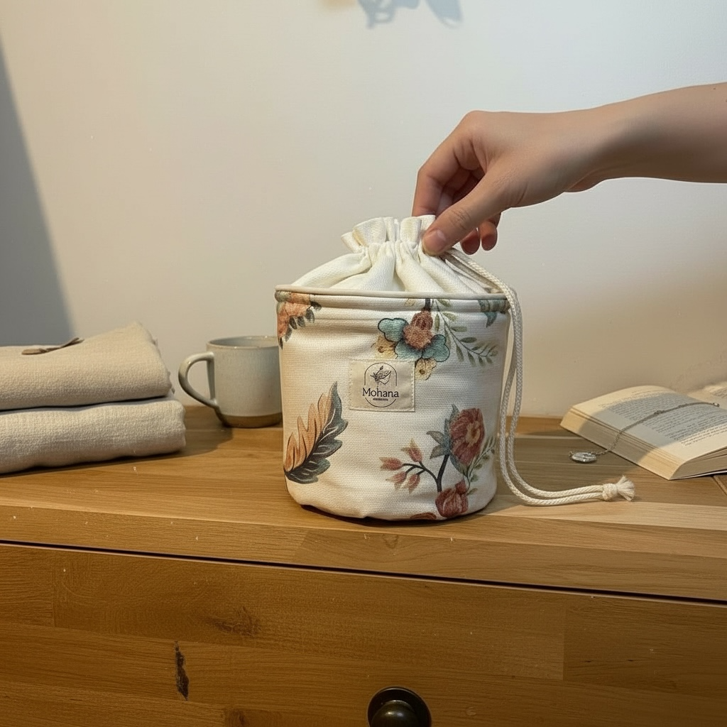 Trousse pochon ronde Flora