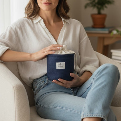 Trousse pochon ronde Dénim